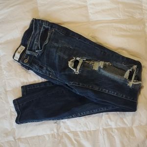 Kancan dark wash distressed skinny jeans